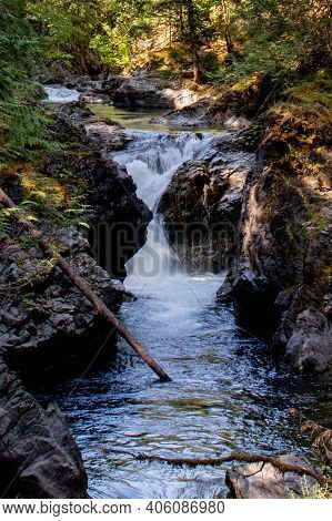 River Rushing To Its Destination - Englishman River Falls, Vancouver Island, Bc. Englishman River Is