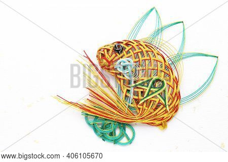 Mizuhiki By Japanese Culture. Red Snapper Is Decorative Japanese Cord Made From Twisted Paper.