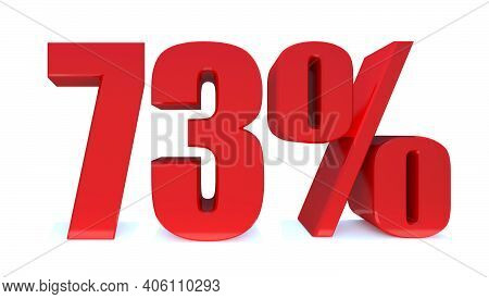 73 Percent Off 3d Sign On White Background, Special Offer 73% Discount Tag, Sale Up To 73 Percent Of
