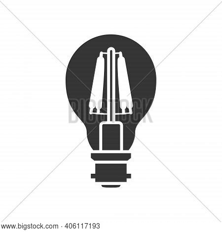 Led Light Lamp Bulb Vector Filled Silhouette Icon