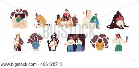 People With Mental Health Problems And Psychological Disorders Such As Anxiety, Bipolar, Panic Attac