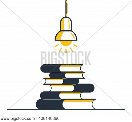 Library Theme Self-education Vector Concept Flat Illustration Isolated Over White, Empty Chair For I
