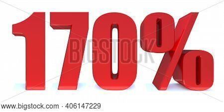 170 Percent Off 3d Sign On White Background, Special Offer 170% Discount Tag, Sale Up To 170 Percent