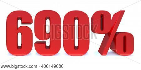 690 Percent Off 3d Sign On White Background, Special Offer 690% Discount Tag, Sale Up To 690 Percent
