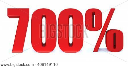 700 Percent Off 3d Sign On White Background, Special Offer 700% Discount Tag, Sale Up To 700 Percent