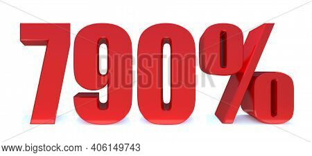 790 Percent Off 3d Sign On White Background, Special Offer 790% Discount Tag, Sale Up To 790 Percent
