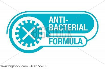 Antiviral Antibacterial Formula Vector Horizontal Badge, Symbolize Health Protection, Hand Sanitizer