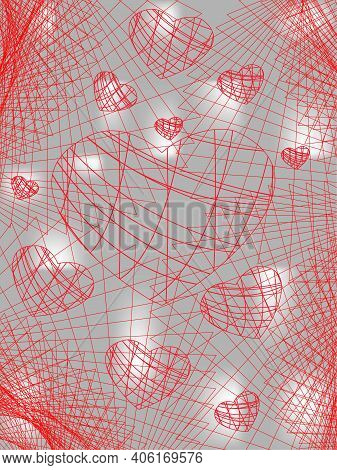Hearts Vector Abstract Greeting Postcard For Love