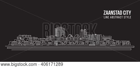 Cityscape Building Line Art Vector Illustration Design -  Zaanstad City
