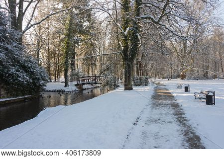 The Town Of Iłowa In Western Poland. There Is A Historic, Revitalized, Historic Park In The Center O