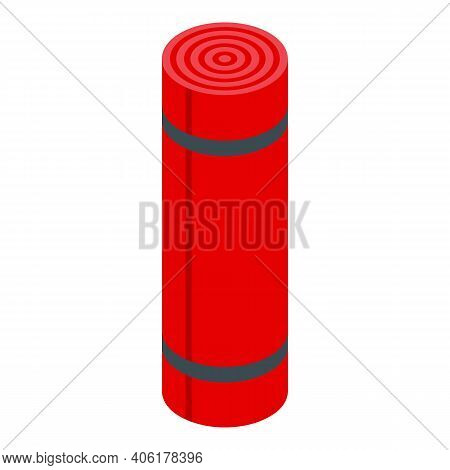 Roll Yoga Mat Icon. Isometric Of Roll Yoga Mat Vector Icon For Web Design Isolated On White Backgrou