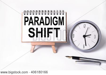 Paradigm Shift, Text On White Paper On White Background