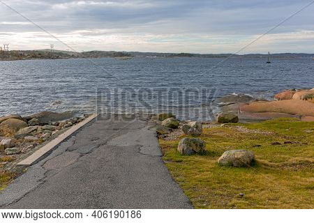 Boat Ramp To Sea At Hvaler Island In Norway