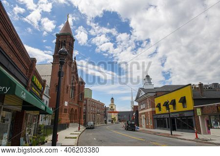 Beverly, Ma, Usa - Jun. 12, 2020: St. Mary Star Of The Sea Catholic Church On 253 Cabot Street In Hi