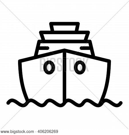 Motor Rescue Boat Icon. Outline Motor Rescue Boat Vector Icon For Web Design Isolated On White Backg