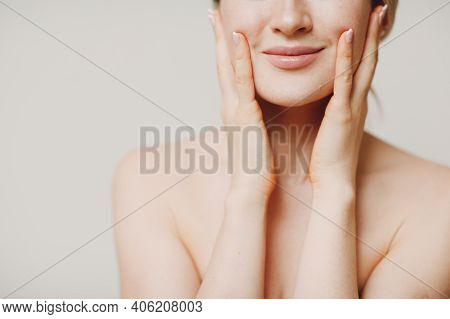 Young Adult Doing Facial Gymnastics Self Massage And Rejuvenating Exercises Face Building For Skin A