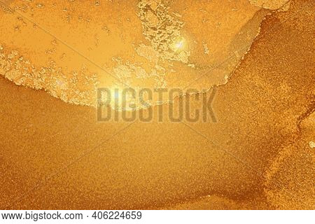 Fortuna Gold Marble Texture With Sparkles. Abstract Vector Background