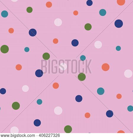 Multi-colored Abstract Polka Dot Seamless Pattern Background