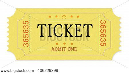 Admit One Ticket. Retro Style. Vector Graphic.