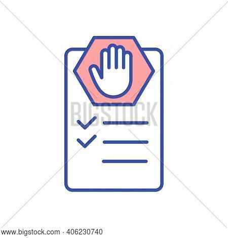 Create No List Rgb Color Icon. List Of Personal Restrictions. Self Care Practice. Checklist For Thin
