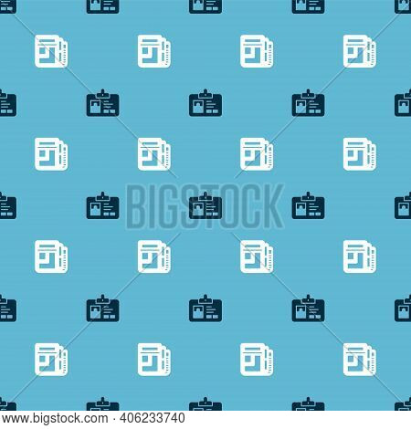 Set Identification Badge And Stock Market News On Seamless Pattern. Vector