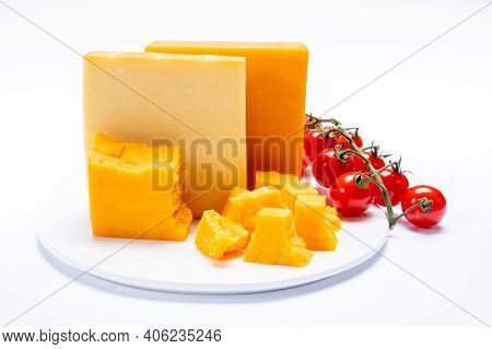 Cheese Collection, Orange And Yellow Smoked British Cheese From England