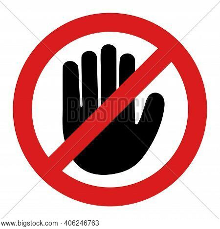 No Hand Icon With Flat Style. Isolated Vector No Hand Icon Image, Simple Style.