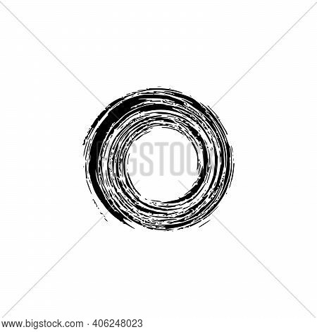 Vector Grunge Circle.grunge Round Shape. Stock Vector Illustration On White Background