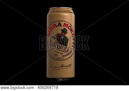 Birra Moretti, A Premium Lager Beer Produced By Italian Brewing Company Now Owned By Heineken Intern