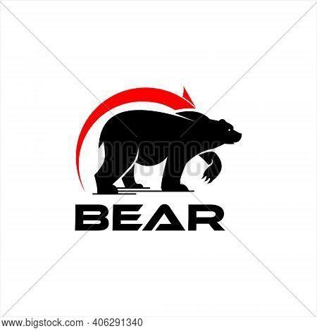 Logo Bear Market Trading Animal Vector Silhouette Business And Financial Design Template Idea