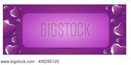 Volumetric Red And Pink 3d Hearts On A Pink Background. Vector Background For Happy Women, Mothers, 