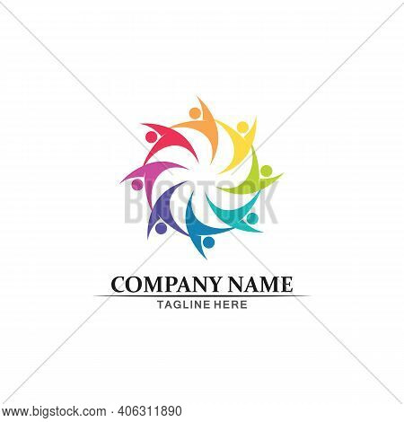 People Logo, Team, Succes People Work, Group And Community, Group Company And Business Logo Vector A
