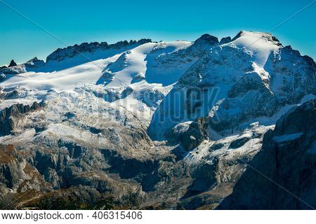  Pordoi is a mountain pass of the Dolomites. South Tyrol. Italy - Austria. The Passo-Pordoi pass separates the province of Trento from the province of Belluno.