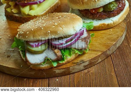 Butifarra Sandwich  -essential Peruvian Ham Sandwich. Close Up