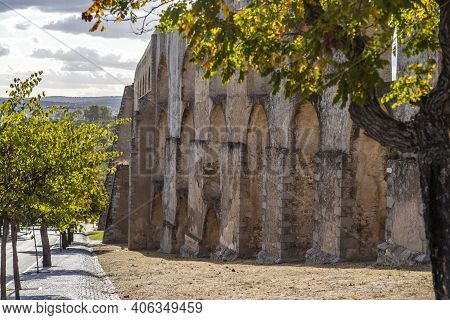 Amazing Aqueduct Located In The Heart Of Elvas, Alentejo, Portugal