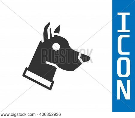 Grey Dog Head Icon Isolated On White Background. Vector