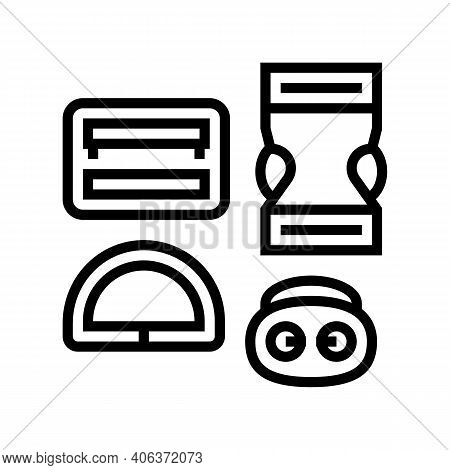 Buckles Clothes Accessories Line Icon Vector. Buckles Clothes Accessories Sign. Isolated Contour Sym