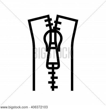 Zipper Accessory Line Icon Vector. Zipper Accessory Sign. Isolated Contour Symbol Black Illustration