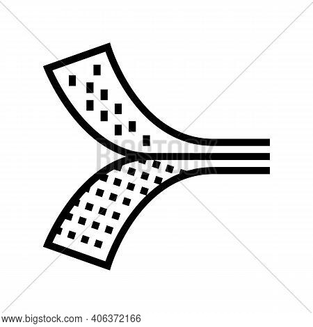 Fastening Tape Line Icon Vector. Fastening Tape Sign. Isolated Contour Symbol Black Illustration