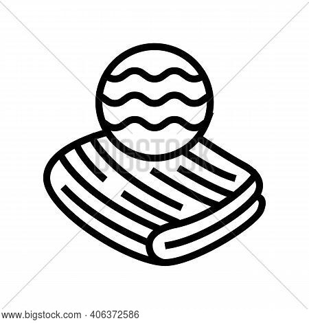 Velveteen Fabric Line Icon Vector. Velveteen Fabric Sign. Isolated Contour Symbol Black Illustration