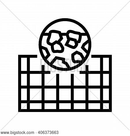 Foundation Stone Gravel Component Line Icon Vector. Foundation Stone Gravel Component Sign. Isolated
