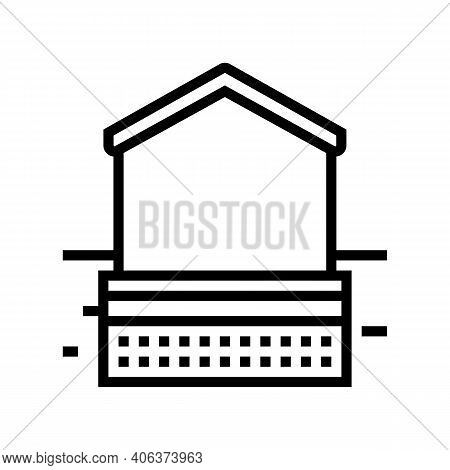 House Foundation Stone Line Icon Vector. House Foundation Stone Sign. Isolated Contour Symbol Black 