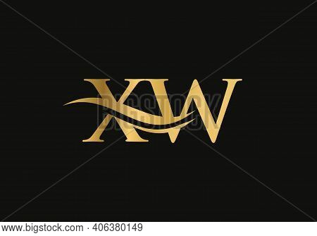 Initial Gold Letter Xw Logo Design. Xw Logo Design With Modern Trendy