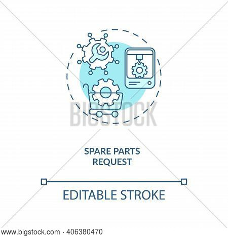 Spare Parts Request Concept Icon. M2m Communication Type Idea Thin Line Illustration. Remote Monitor