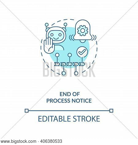 End Process Notice Concept Icon. M2m Communication Type Idea Thin Line Illustration. Alarms, Push-no