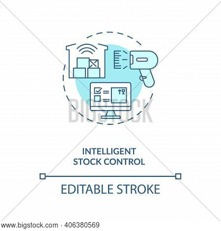 Intelligent Stock Control Concept Icon. M2m Communication Type Idea Thin Line Illustration. Ordering