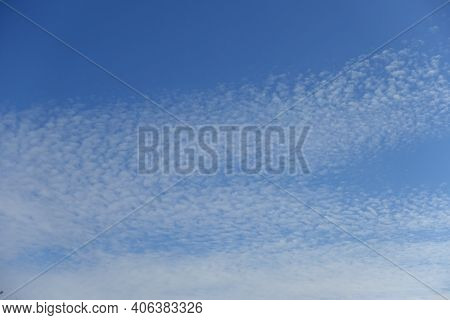 A Mackerel Sky With Clouds In Rippling Pattern In Mid Winter