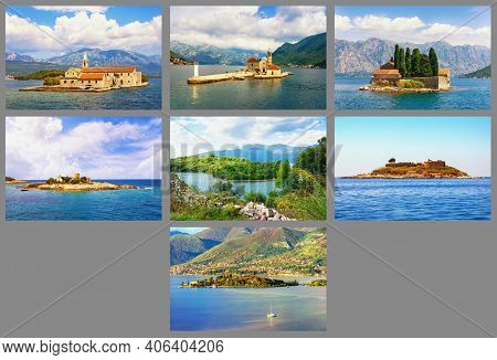 Montenegro. Seven Islets Of Kotor Bay: Island Of The Merciful Virgin; Our Lady Of The Rocks; Island 
