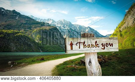 Street Sign The Direction Way To Thank You