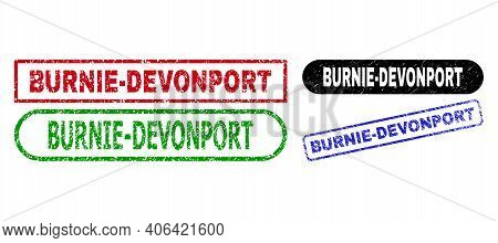 Burnie-devonport Grunge Seal Stamps. Flat Vector Grunge Seal Stamps With Burnie-devonport Slogan Ins